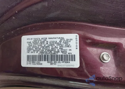 2000 Toyota Sienna Xle from USA, damaged, VIN 4T3ZF13C4YU208617